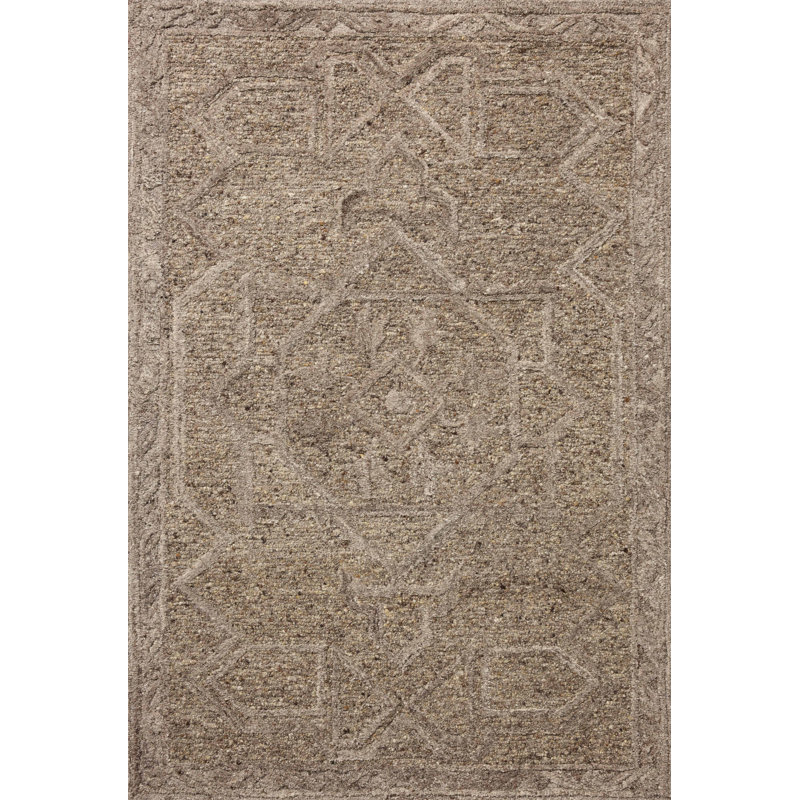  Tapis écorce / graphite Mabel, Tapis de couloir 2 pi 6 po x 7 pi 6 po
