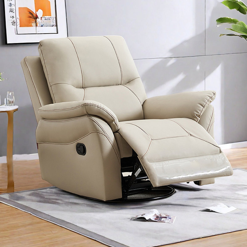 Modern Single Adjustable 360° Rotate Recliner, Beige