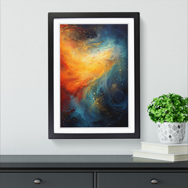 Single Picture Frame Print on Wood, Black Framed, 46cm H x 34cm W