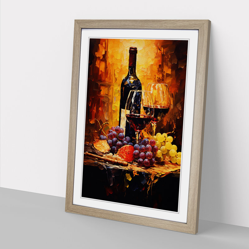Wine Tachisme - Framed Print, Oak , 34cm H x 25cm W x 2cm D
