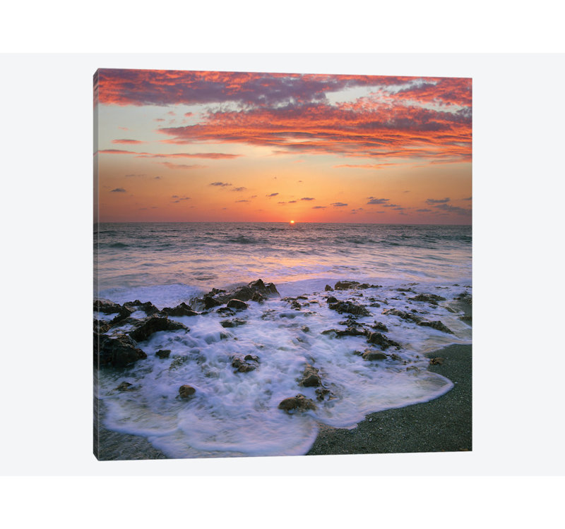 «Coast at Sunset, Blowing Rocks Beach, Jupiter Island, Florida», impression sur toile, H 12 po x l 12 po x P 0,75 po