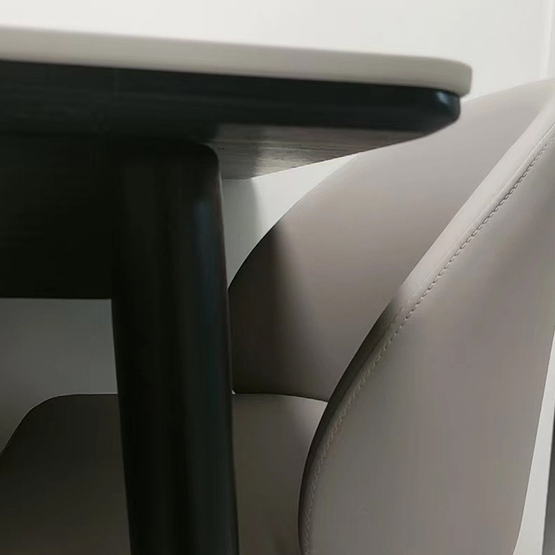 Table de salle à manger en bois de frêne noir, H 29,53 po x L 55,12 po x l 31,5 po