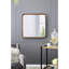 Miroir mural avec cadre en bois - 32 po x 32 po, design minimaliste pour le salon, la salle de bain et le vestibule. Bords incurvés doux, miroir 29,9 po x 29,9 po, bois de pin à 50%, 19,6 lb, brun style carré 32 po x 32 po-843876193