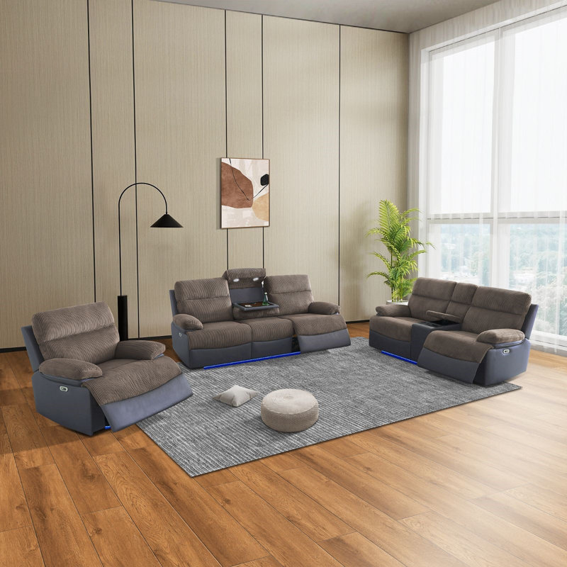 Ensemble de canapé inclinable électrique 3 pièces Modern Luxury