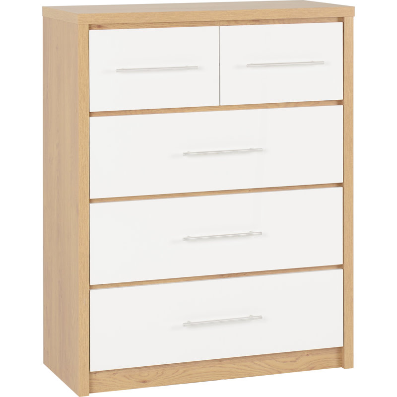 Louisa 5 Drawer Narrow Chest, White