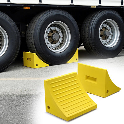 Yescom Heavy Duty Wheel Chocks 2 Pack Fit Wheel under 50" Tires for RV Trailer Camper Truck Car Boat Yellow