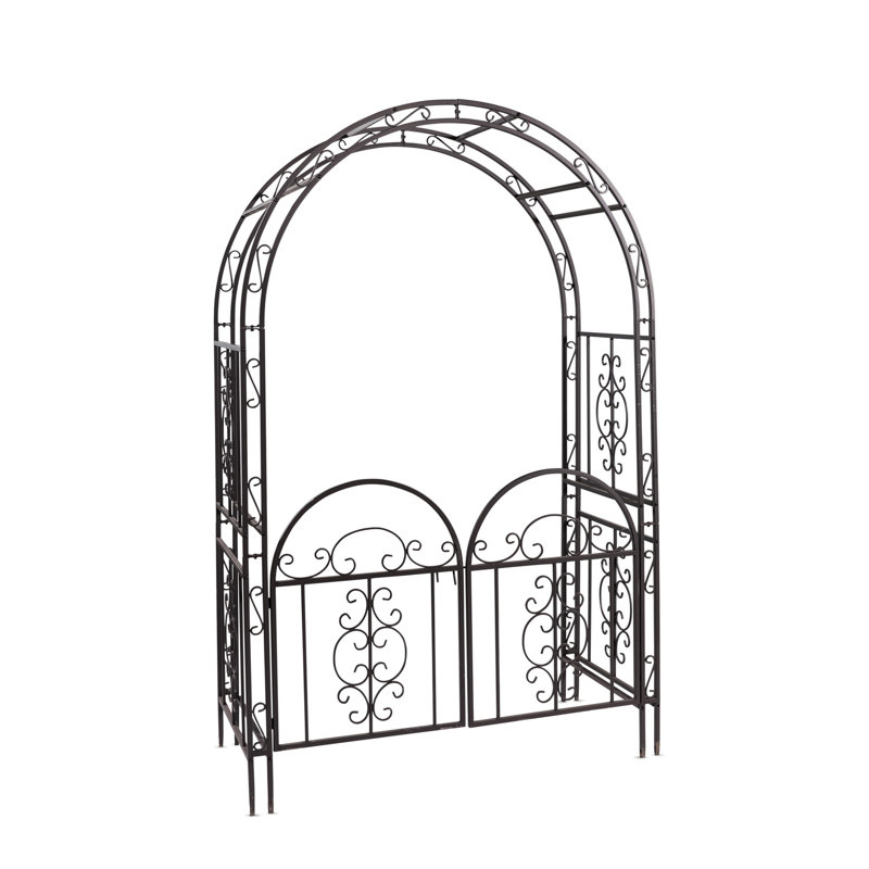 Montebello Iron Arbor with Gate, Brown