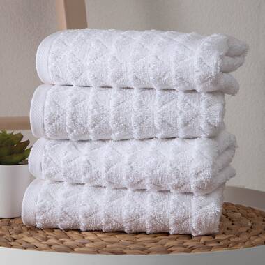 Everplush 4-Piece Marble (White and Grey) Cotton Quick Dry Hand Towel (Chip  Dye Towels) in the Bathroom Towels department at