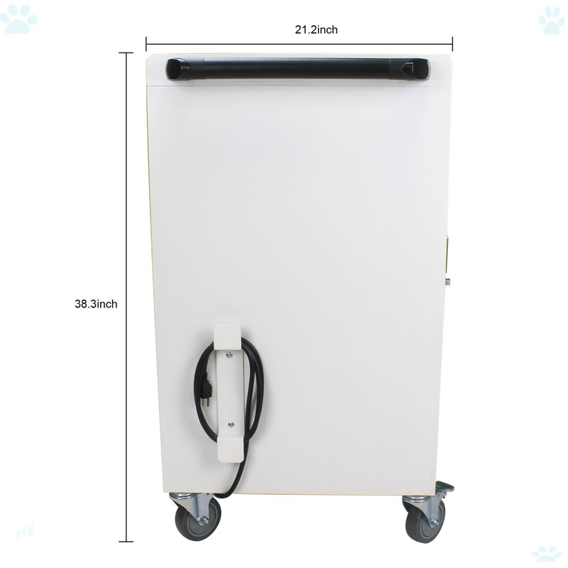 Mobile Charging Cart And Cabinet For Tablets Laptops 30-Device With Combination Lock, Antique White