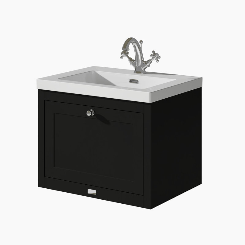 Hartleigh Bathroom Vanity, Matt Black, 61.3cm W
