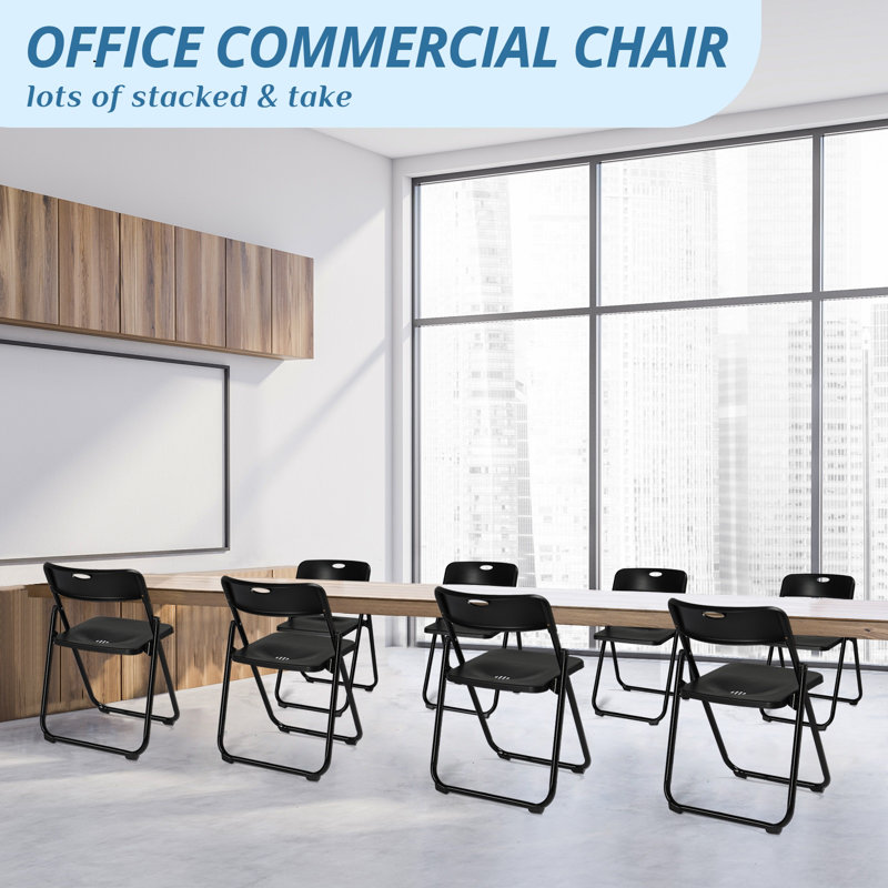 Plastic Folding Chairs, Black