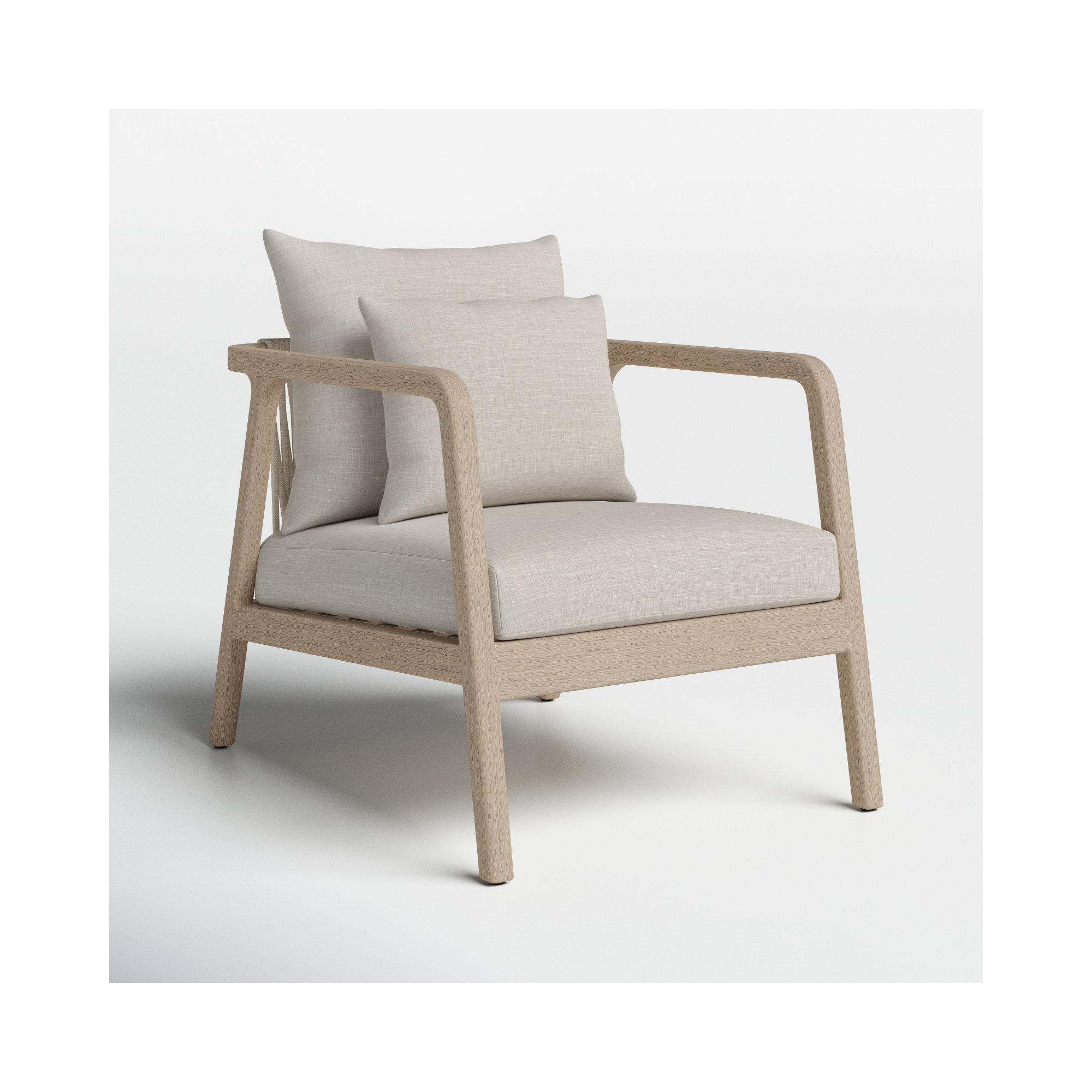 Layne Teak Outdoor Lounge Chair, Brown, Stone Gray