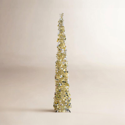 Pre-Lit Tinsel Pop-Up Tabletop Tree