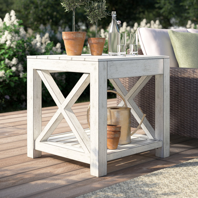 Abbi-Rose Square Metal Outdoor Side Table , 23'' in. W 23'' in. D