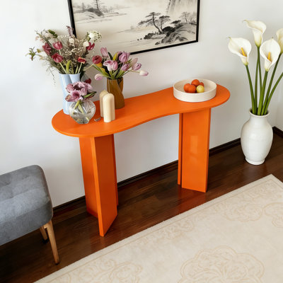 Modern solid-color irregular-shaped console table