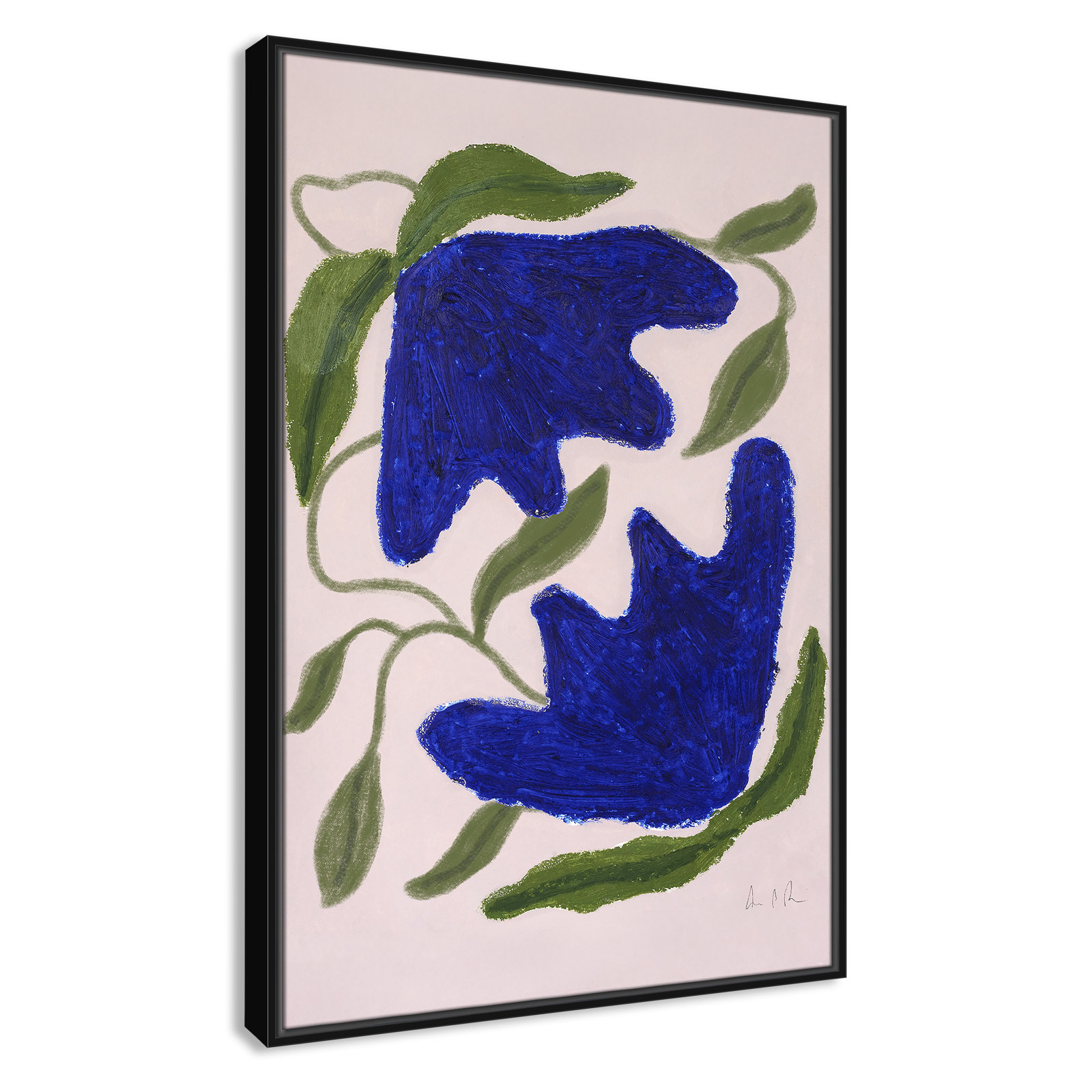 Colette "Blue Anemones No. 02" Print, 37.5" H x 25.5" W, Black