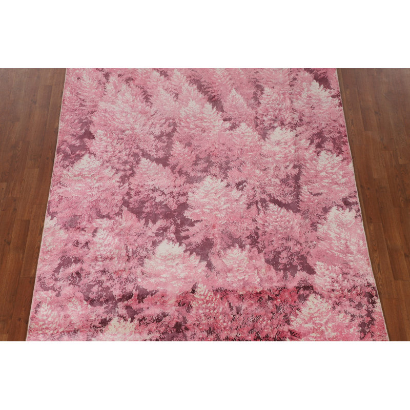 Tapis abstrait moderne fait à la main 6 x 9