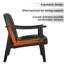 Fauteuil de style Mid-Century moderne avec pieds en bois massif Asmat-825815759