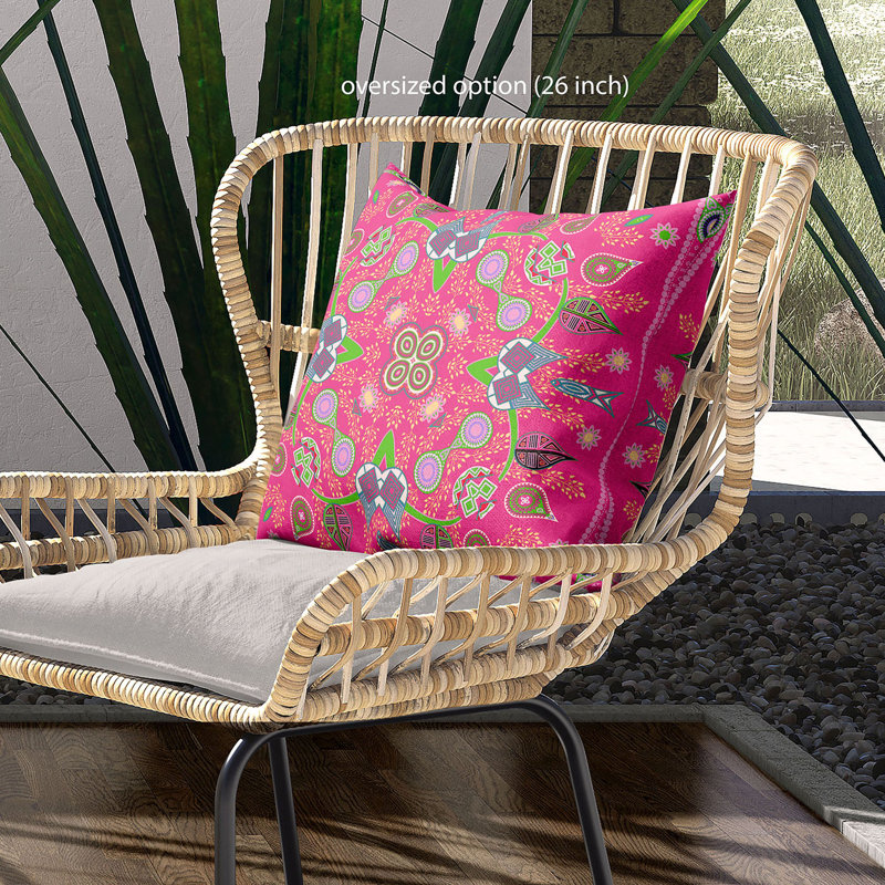 Housse et insert de coussin décoratif en polyester, 20 po x 20 po, Rose