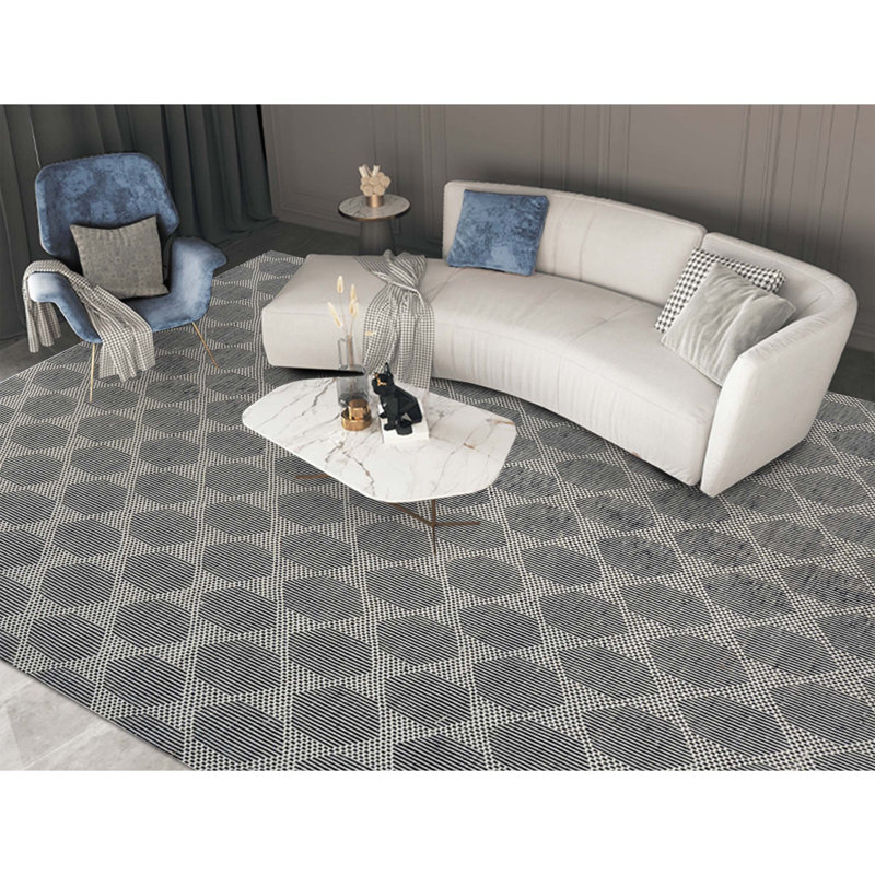 Wool Moroccan Area Rug in White, Rectangle 8' x 10'