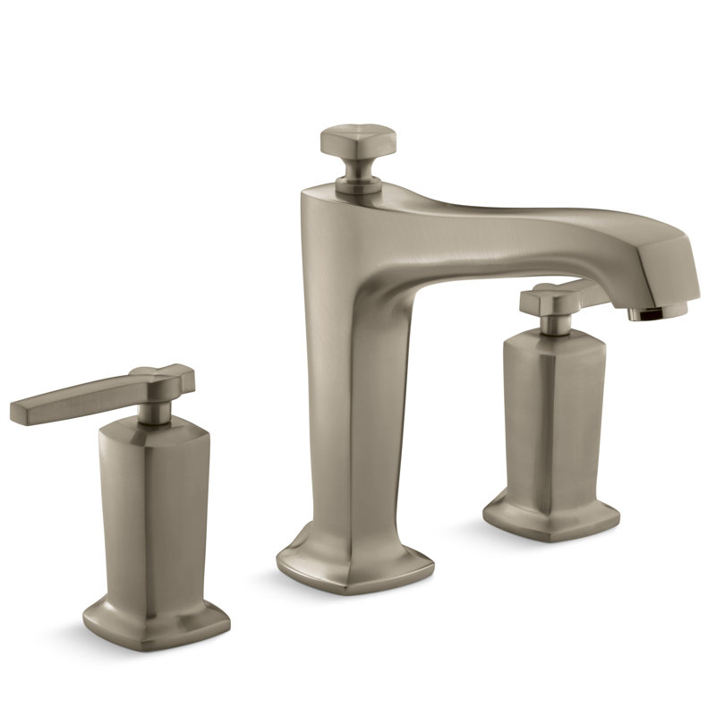 Margaux Deck-Mount Bath Faucet Trim for High-flow Valve with Non-Diverter Spout and Lever Handles, Valve Not Included