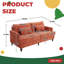 Canapé rembourré en tissu de style chenille Mid-Century 2 places pour le salon-2142527978