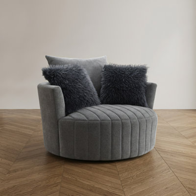 Diala 360-Degree Swivel Oversized Round Chair