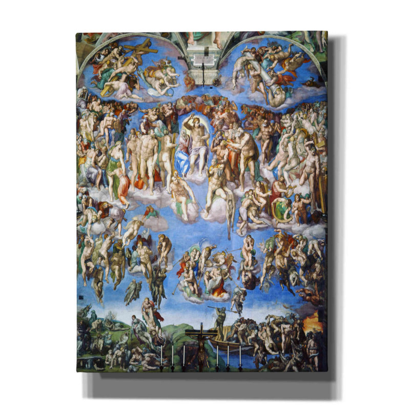 «The Last Judgement» par Michelangelo, art mural sur toile, H 54 po x l 40 po x P 1,5 po