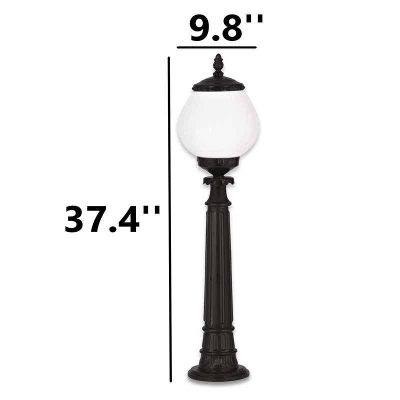 Lampe sur pied d'extérieur 35,4 po de hauteur, Noir / blanc