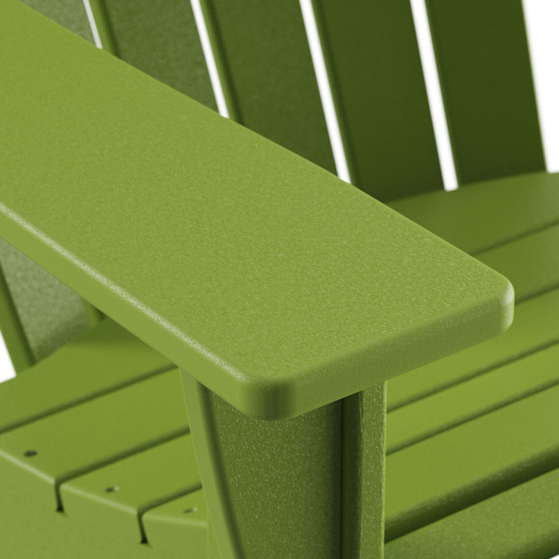 POLYWOOD Nautical Curveback Adirondack Chair, Lime