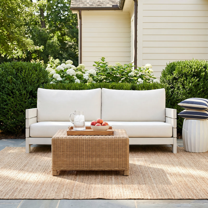 Tyrese Chrissie Wood Loveseat with Cushions