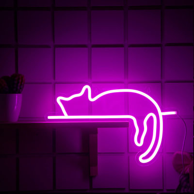 Cat Neon Signs LED Neon Light Sign for Wall Decor, Lovely Cat,Animal USB Operated Decorative, Wall Art Decor, party Wedding Birthday, Kids, girls Room, bar Background Decoration
