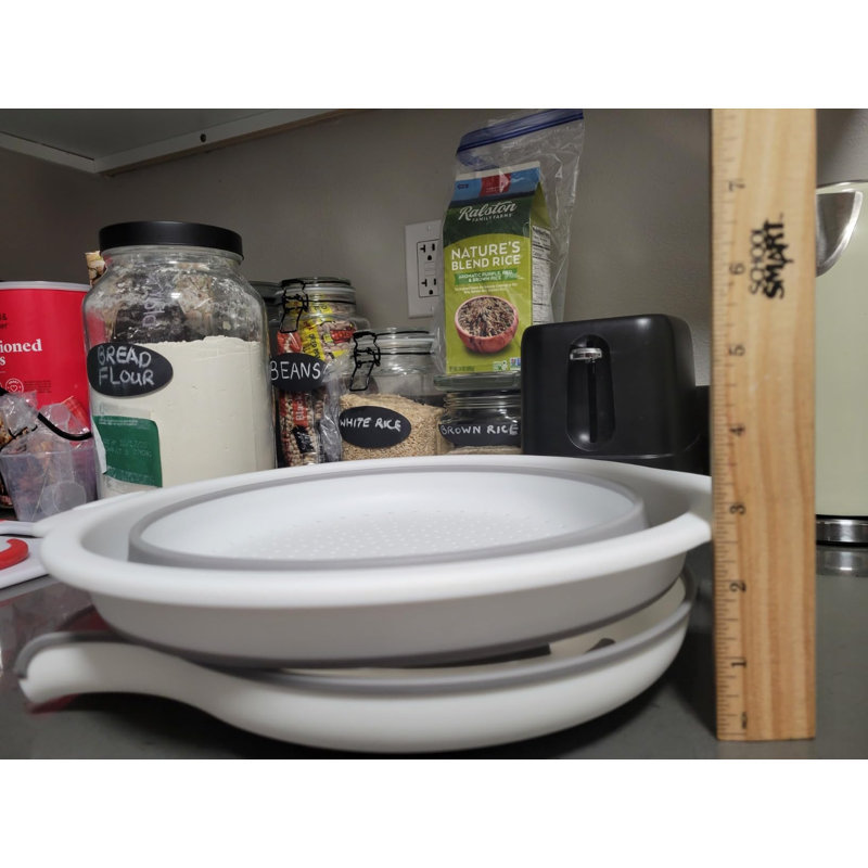 Passoire pliable sans BPA avec base autodrainante pour comptoir de cuisine et évier