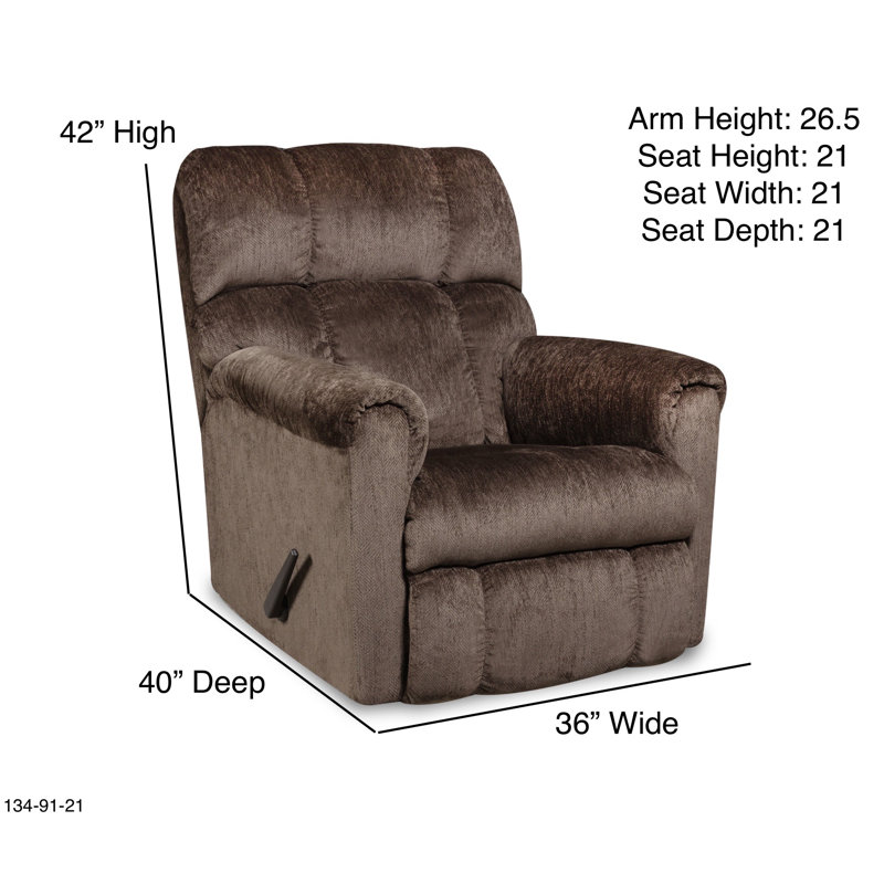 Frontroth Upholstered Recliner, Brown Polyester