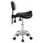 Tabouret de selle avec support pour le dos, tabourets roulants avec repose-pieds, tabouret ergonomique réglable avec roues, dossier à hauteur et angle réglables