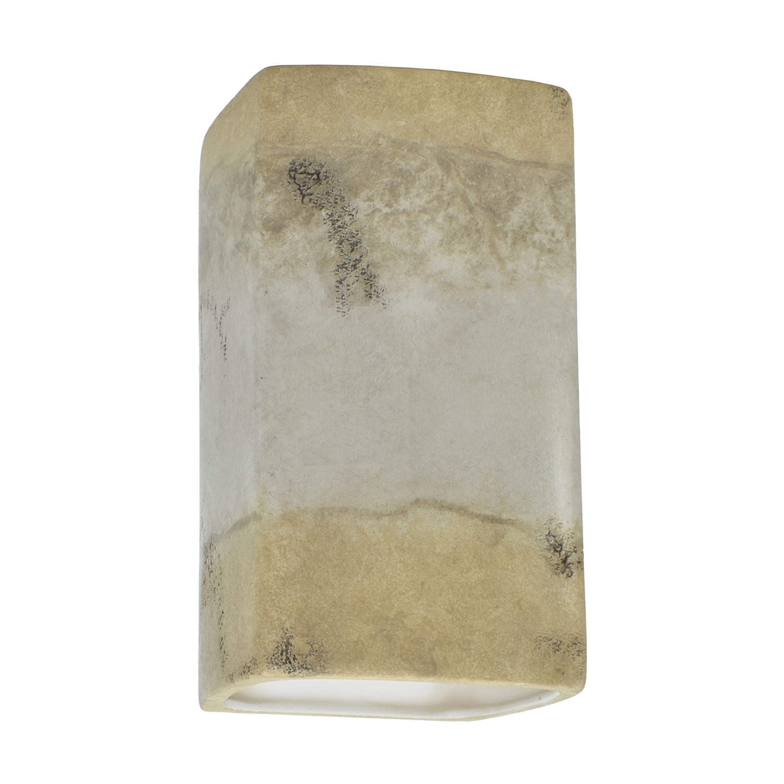 Nomad Outdoor Ceramic LED Wall Light, Greco Travertine, Integrated LED, 9.5" H x 5.25" W x 4.5" D