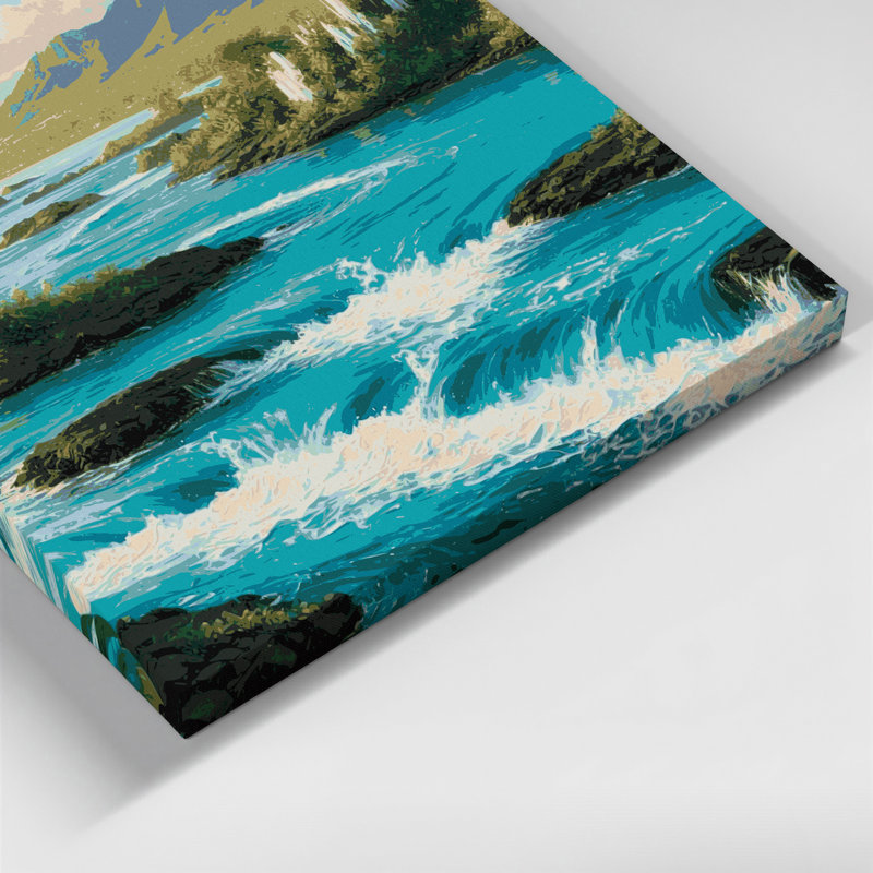 Hawaiian River Flows Grey Canvas Wall Art, 20" H x 30" W