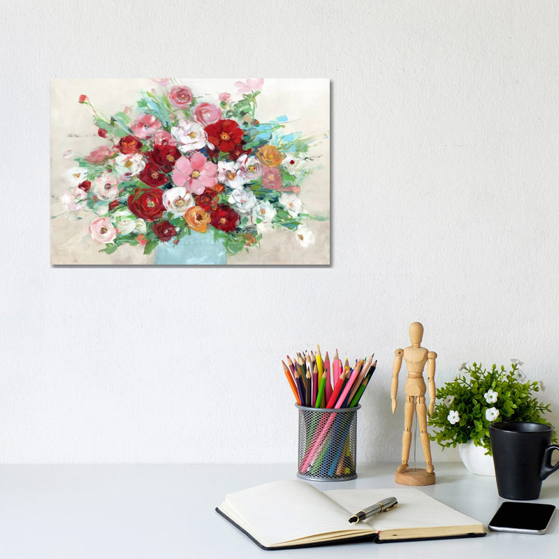 Confetti Flowers by Sally Swatland - Gallery-Wrapped Canvas Giclée on Canvas, 20.32 cm H x 30.48 cm W, Canvas