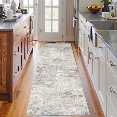 Elroy Washable Abstract Area Rug with Non-Slip Backing