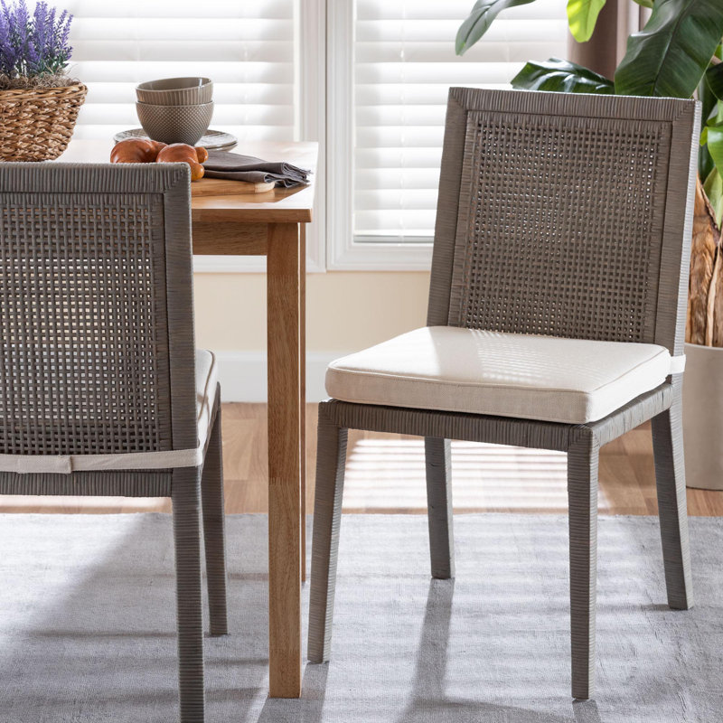Chaise de salle à manger en rotin avec coussin Bali - Pari Sofia