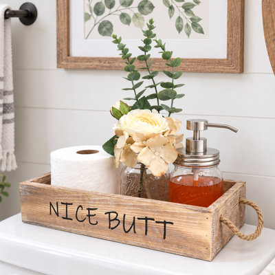 Wooden Toilet Paper Box Holder, Toilet Tank Topper Box For Bathroom (Medium)