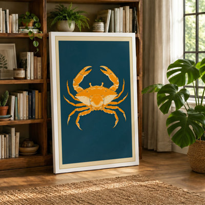 Golden Crab Geometric - Wrapped Canvas