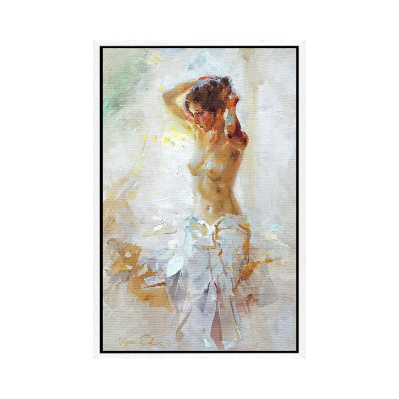 Model by the Window 1 Piece Wrapped Canvas Painting, 101.6 cm H x 66.04 cm W, White Framed Canvas