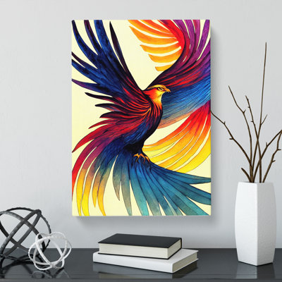Watercolour Phoenix Bird - Wrapped Canvas