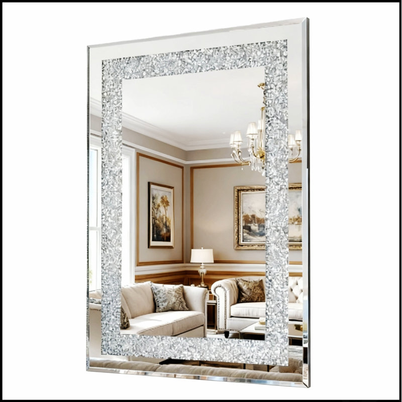 Grand miroir suspendu en cristal Crystal Diamond