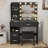 35" Makeup Vanity with LED Mirror and 5 Drawers-955447671