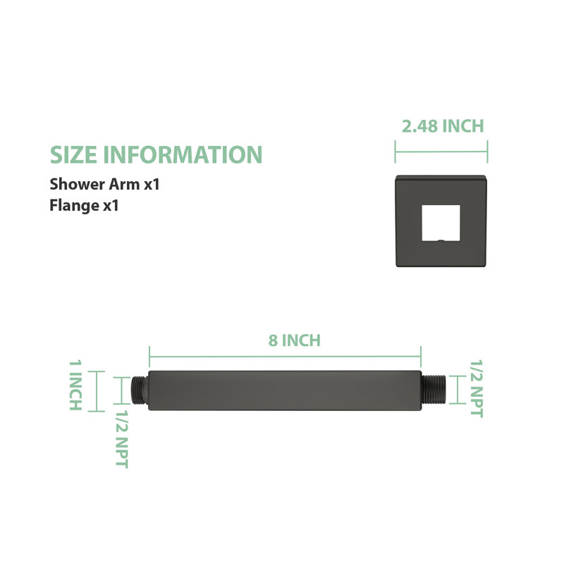 Bras de douche de plafond, Noir mat