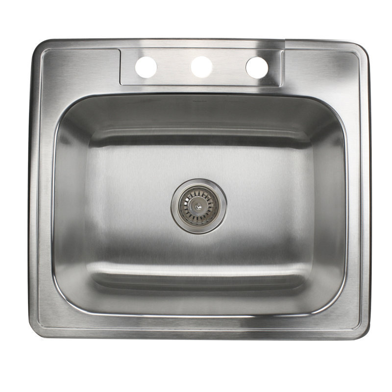 Madaket 25" 304 Stainless Steel Drop-In Single Basin Kitchen Sink