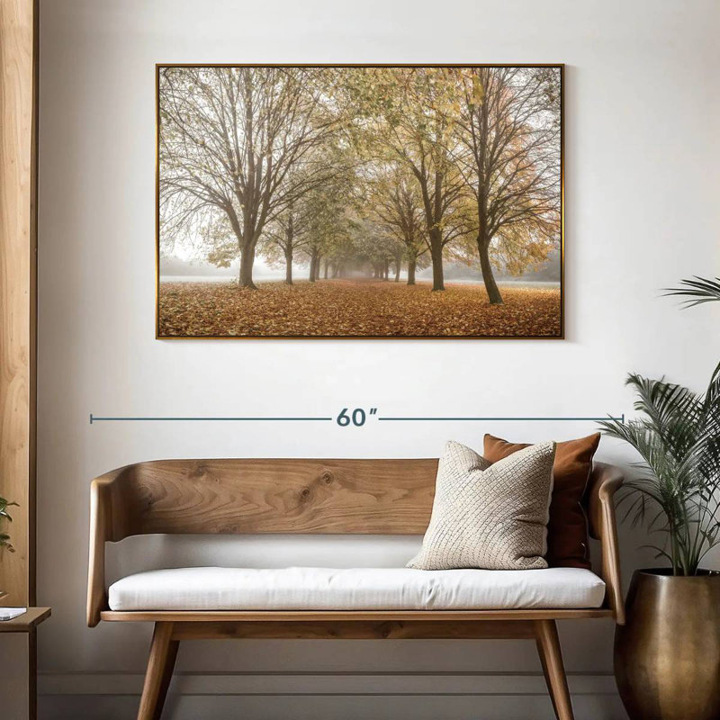 Paix d'automne, 46 po x 31 po, Cadre flottant doré