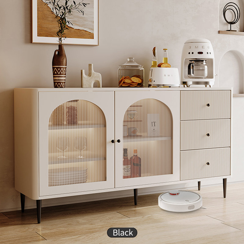 Buffet Side Armoires 59,06, Blanc / noir